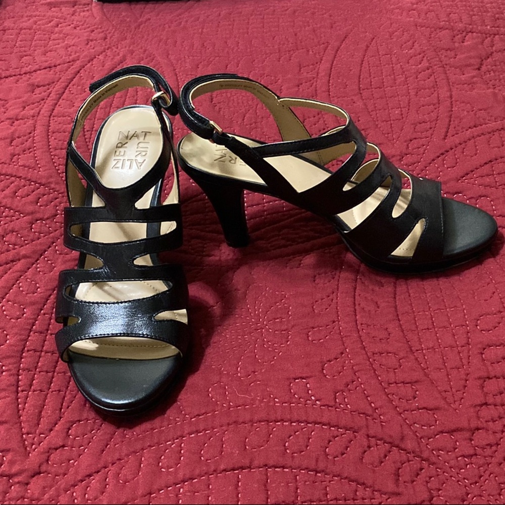 Naturalizer Black Strappy Heels